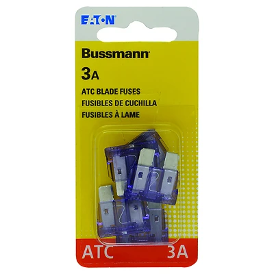 Bussmann BP/ATC-3-RP Automotive Fuse, Blade Fuse, 32 VDC, 3 A, 1 kA Interrupt