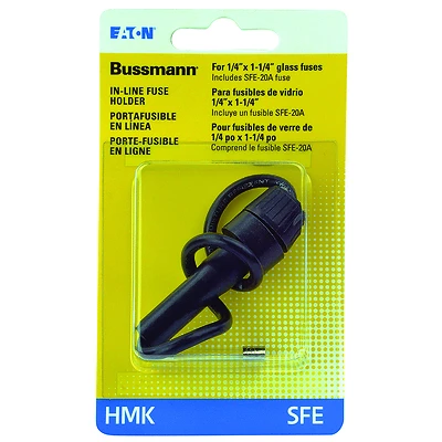 Bussmann BP/HMK-RP Fuse Holder, 30 A, 12-Fuse, Black, For: 1/4 in Dia Glass Tube Fuses