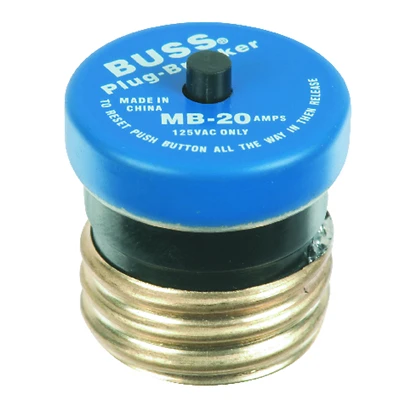 20-Amp 125V Edison Base Plug Fuse Circuit Breaker
