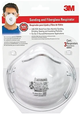 N95 Sanding & Fiberglass Respirator 8200h3-dc, 3-pack, Disposable Safety Masks