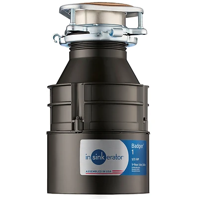 InSinkErator Badger 1 Garbage Disposal, 1/3 HP, Continuous-Feed, 26 Oz