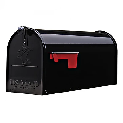 Gibraltar Mailboxes E1100BAM Elite Post-Mount Mailbox, Medium, Black Steel