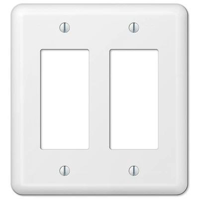 Devon 2-gang Stamped Steel Rocker Wall Plate, White, Model 935rrw, 1 Pk