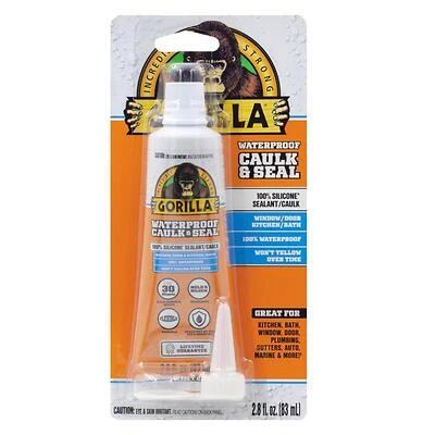 Gorilla 108329 White Silicone Sealant, 2.8 Oz
