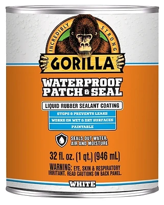 Gorilla 105340 Waterproof Patch & Seal Liquid, White, 32 Oz