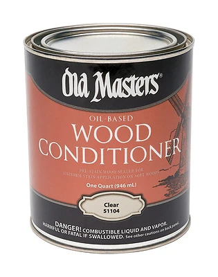 Old Masters 51104 Wood Conditioner, Pre-Stain Sealer, Clear, 1-Qt.