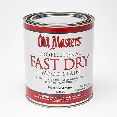 Old Masters 62504 Fast Dry Stain, Oil-Based, Weathered Wood, 1-Qt.