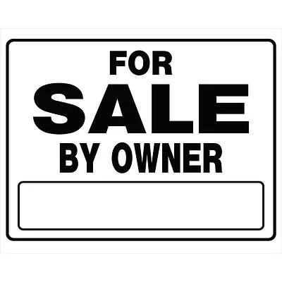 For Sale by Owner Sign, Black and White, 20 x 24-In.
