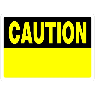 Hillman 842066 Blank Caution Sign, Aluminum, Yellow/Black, 10 x 14-In.