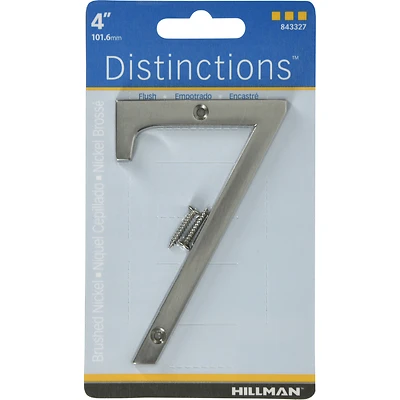 Hillman 843327 Distinctions House Address Number 7, Screw-In, Brushed Nickel, 4-In
