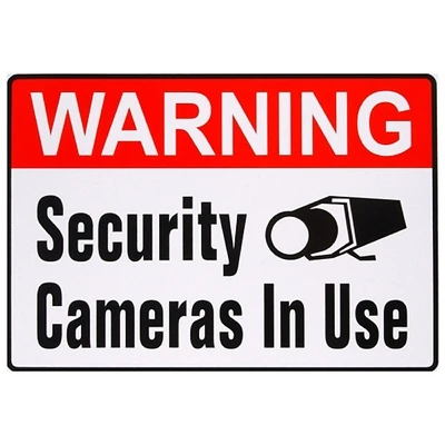 Security Cameras in Use Sign, Adhesive, 4 x 6-In.