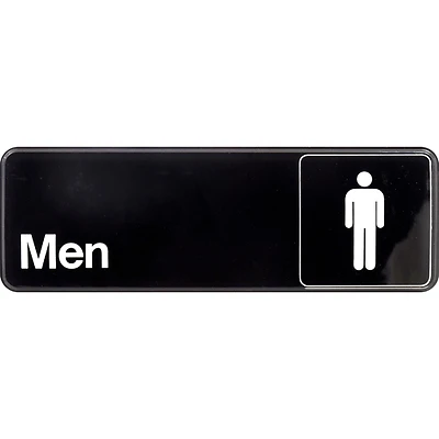 Men's Restroom Sign, 3 x 9-In.