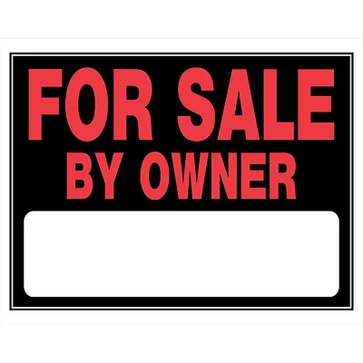 Hillman 840030 For Sale By Owner Sign, Plastic, 22 x 15-In.