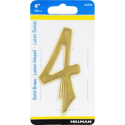 4 in. Solid Brass Number 4