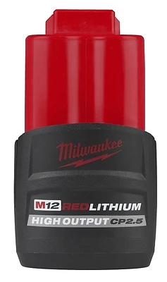 Milwaukee M12 48-11-2425 Redlithium 12V Lithium-Ion Battery Pack, 2.5 Ah High Output