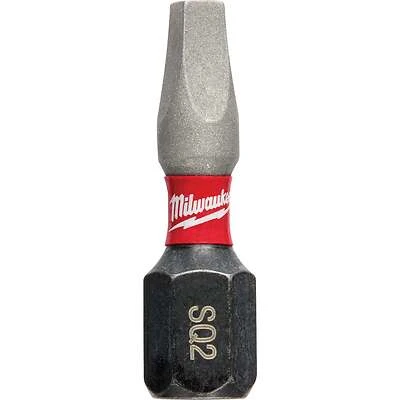 Shockwave #2 Square Recess 1 In. Insert Impact Screwdriver Bit, 25 Pk