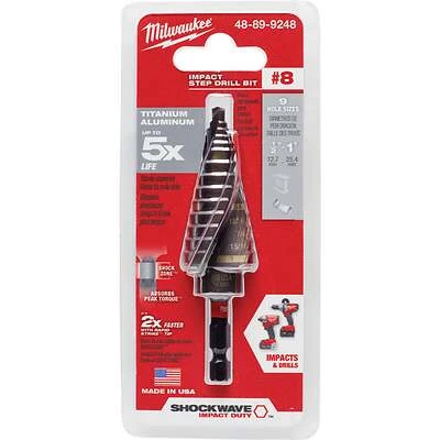 Shockwave Impact Duty 1/8 In. To 1 In. #8 Step Drill Bit, 9 Steps