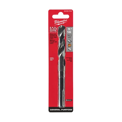 Milwaukee 48-89-2740 Silver & Deming Black Oxide Drill Bit, 9/16 In.
