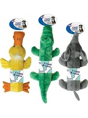 Soft Plush Squeaky Dog Toy, Bottle Inside Assorted Characters