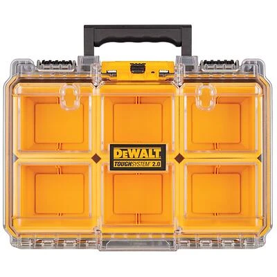 DeWalt DWST08020 ToughSystem 2.0 6-Compartment Small Parts Organizer, Yellow