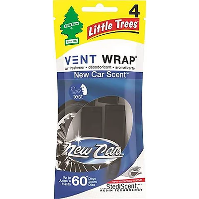 Little Trees CTK-52733-24 Vent Wrap Car Air Freshener, New Car Scent, 4-Pk.