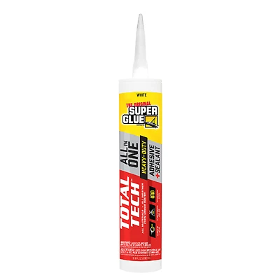 Super Glue 11711001 Total Tech Construction Adhesive/Sealant, White, 9.8 oz