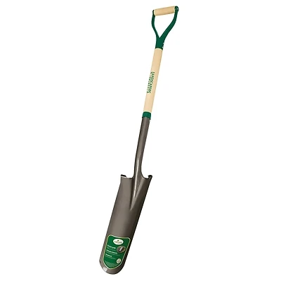 Landscapers Select 34626 Drain Spade, 6 In Blade, 30 In Wood Handle, D-Grip