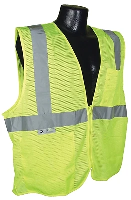 Sv2zgmxl X-large High Visibility Mesh Safety Vest With Zipper Closure