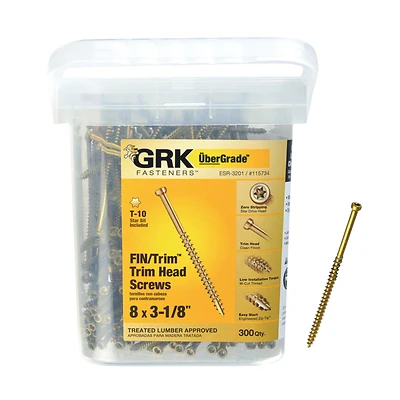 Ubergrade No. 8 X 3-1/8 In. L Star Trim Head Screws 300 Pk