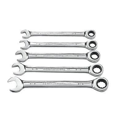 93005 5-piece Sae Combination Ratcheting Wrench Set