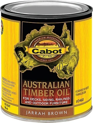 Cabot 3460-05 Australian Timber Oil Stain, Jarrah Brown, 1 Quart