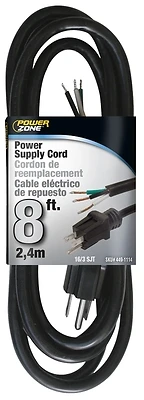 PowerZone OR010608 Appliance Power Cord, 16/3, 8 Ft, 13A/125V