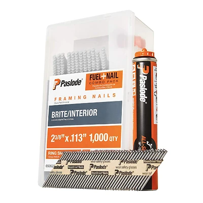 Paslode 650523 Framing Fuel and Nail Combo Pack, 2-3/8 In
