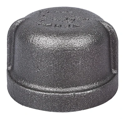 Prosource 18-1B Black Malleable Iron Pipe Cap, Threaded, 1 In.