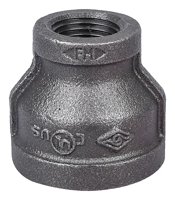 Worldwide Sourcing 24-1X1/2B Black Pipe Reducing Coupling, 1 x 1/2 In, Threaded