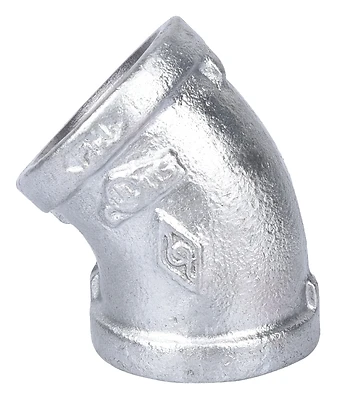 1 Inch Galvanized 45 Degree Elbow 4-1g Malleable Iron Pipe Fitting