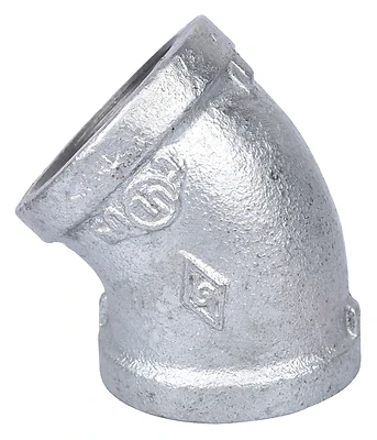 1-1/4 Inch Galvanized Malleable 45 Degree Elbow Model 4-1-1/4g