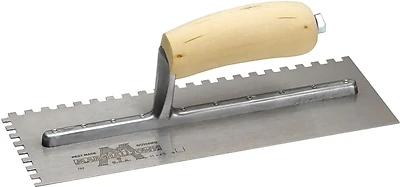 703s 3/16-inch Square-notch Trowel With Curved Wood Handle
