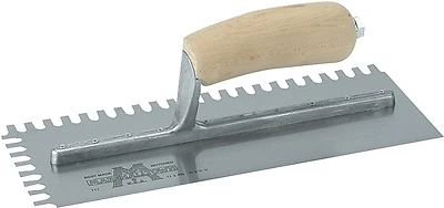 704s U-notch Trowel 11" X 4.5" With Wood Handle And Steel Blade