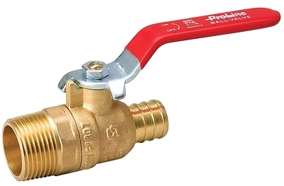 B & K Mueller 107-334NL Proline Full Port Brass Ball Valve, 3/4 In MIP x PEX