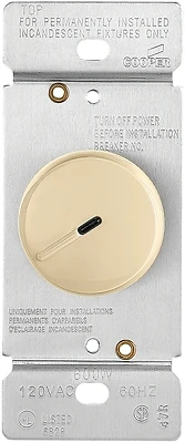 Ri06pl-v-k Rotary Dimmer With Preset, Ivory, 600w 120v