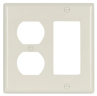 2157la-box 2-gang Duplex And Decorator Wall Plate, Light Almond