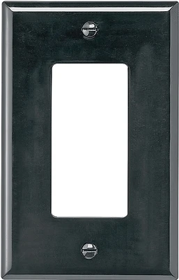 Pj26bk 1-gang Unbreakable Decorator Wall Plate, Black, Mid-size