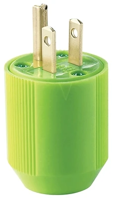 Eaton BP3867-4GN Electrical Plug, 2-Pole, 15A, 125V, Green