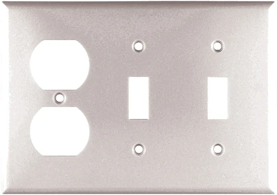 Eaton 2158W-BOX Combination Wall Plate, 3-Gang, White