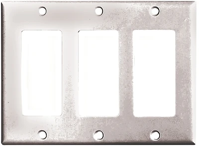 Eaton 2163W-BOX 3-Gang Decora Wall Plate, White, Thermeset