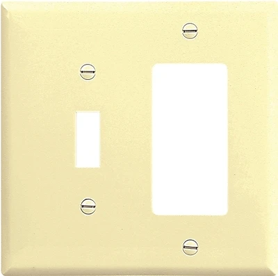 Eaton 2153V-BOX 2-Gang Toggle and Decorator Wall Plate, Ivory