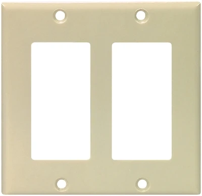 Eaton Cooper Wiring 2152V-BOX Rocker Wall Plate, Ivory, 4.5 x 4.56 In
