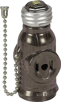 718b-box Pullchain Lampholder Adapter With Two Side Outlets