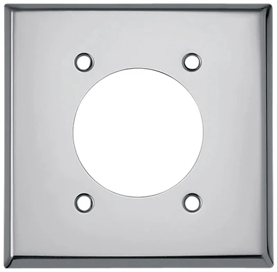 Eaton 68-BOX 2-Gang Metal Wallplate, Chrome, Range/Dryer Receptacles